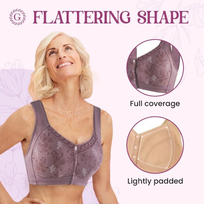 Rose Bra Wireless Front Button Bras Large Size For Women