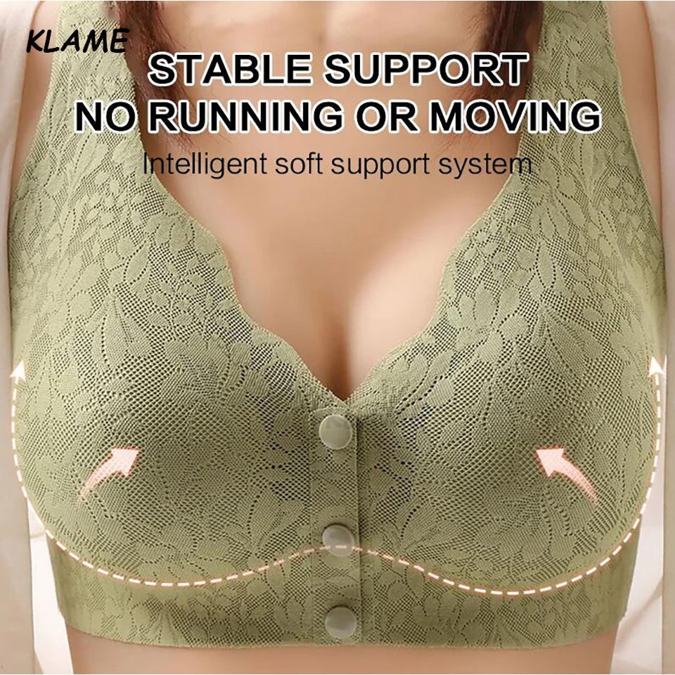 HOT🔥 Selling Seamless Plus Size Front Closure Button Bra