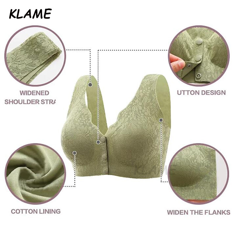 HOT🔥 Selling Seamless Plus Size Front Closure Button Bra