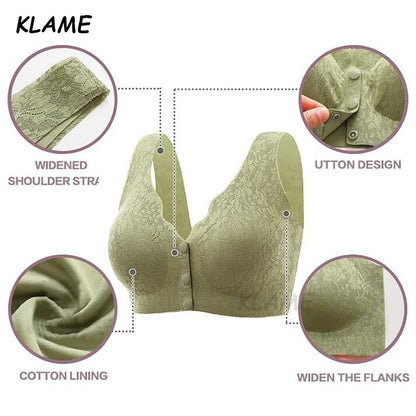 HOT🔥 Selling Seamless Plus Size Front Closure Button Bra