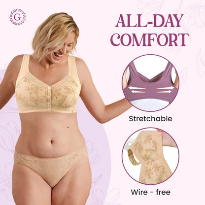 Rose Bra Wireless Front Button Bras Large Size For Women